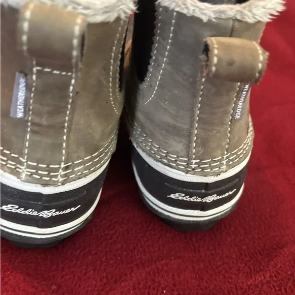 Eddie Bauer Black and Gray Boots with White Stitching - Picture 4 of 8